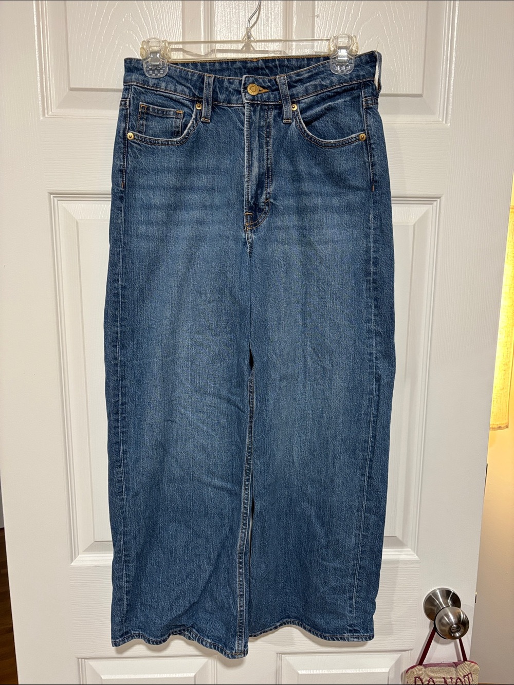 H&M Women’s 24” Inseam High Waist Wide Leg Cropped Denim Jean Pants Size 4